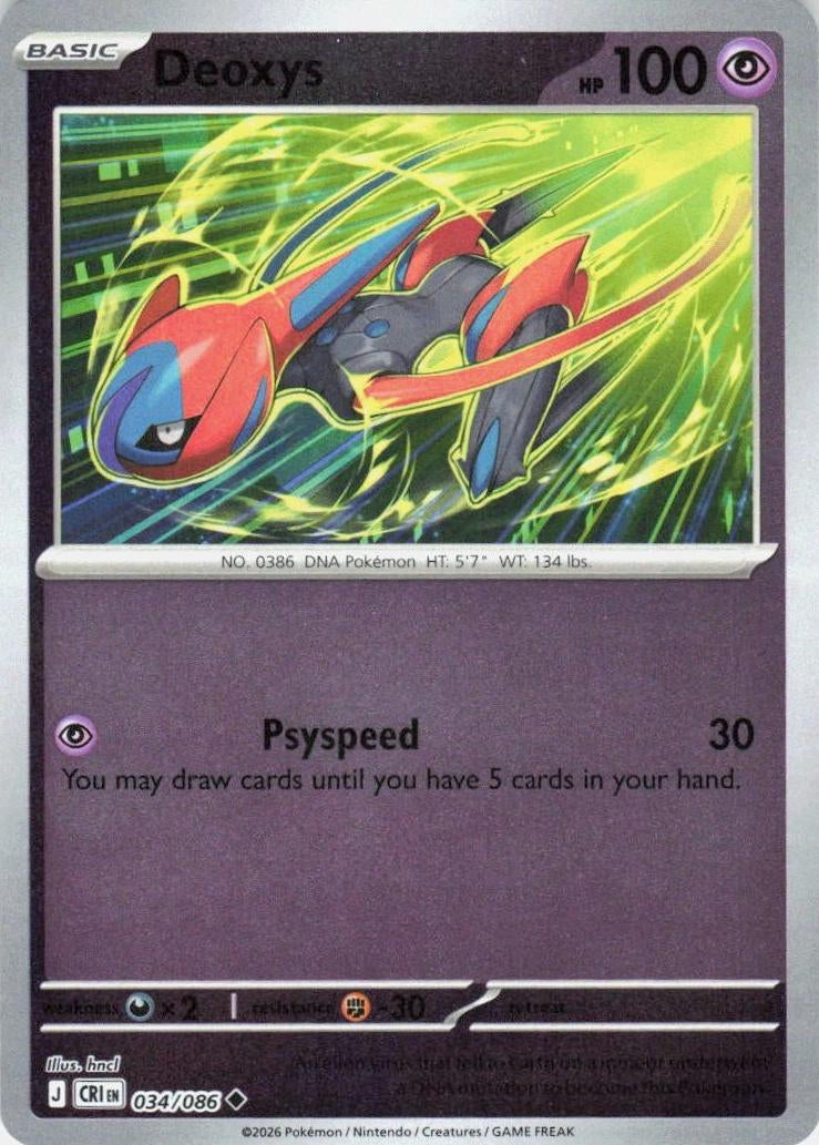 Chaos Rising Deoxys #034/86 reverse holo